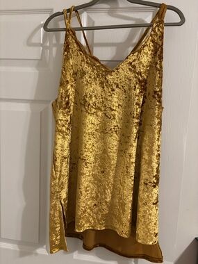 Gold Crushed Velvet Slip Dress